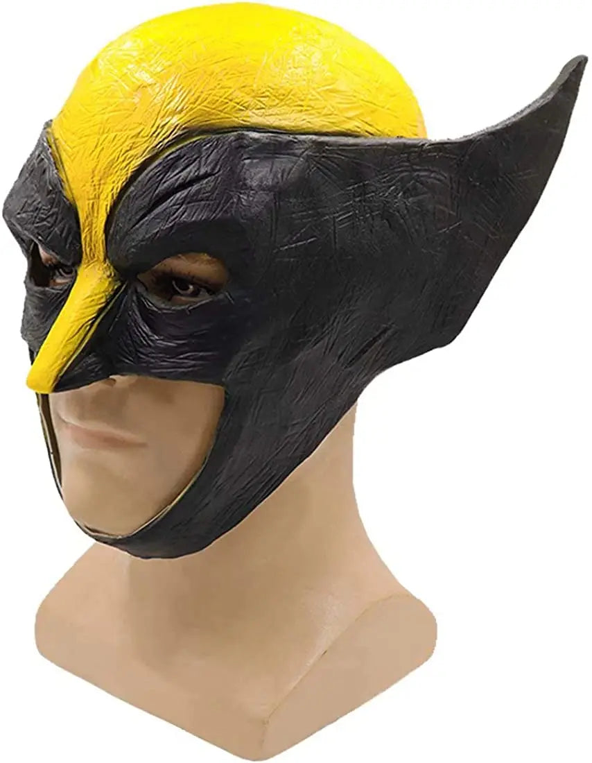 Masque Cosplay Wolverine - Demi-Visage Latex Jaune Noir