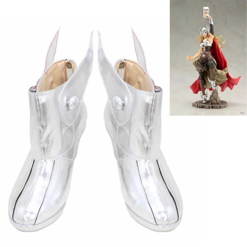 Bottes Cosplay Jane Foster Mighty Thor - Argentées