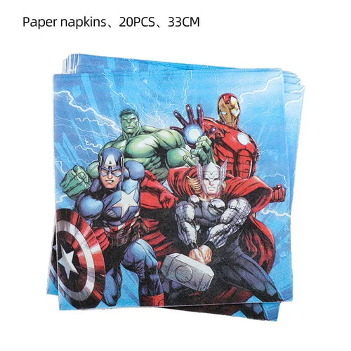 Décoration Anniversaire Avengers - Serviettes x20