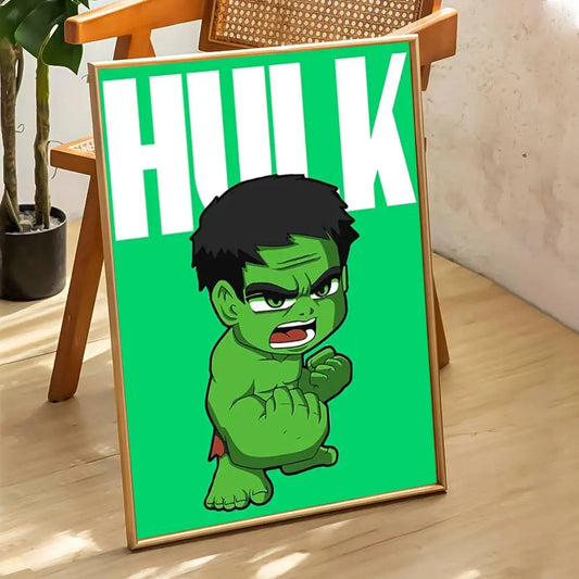 Poster Hulk Bébé - Dessin Animé Fond Vert