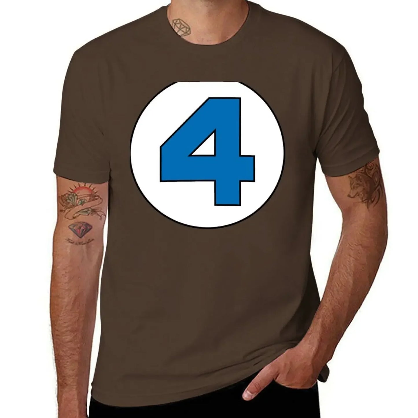 T-Shirt The Fantastic 4 - Logo Rond Noir Grande Taille