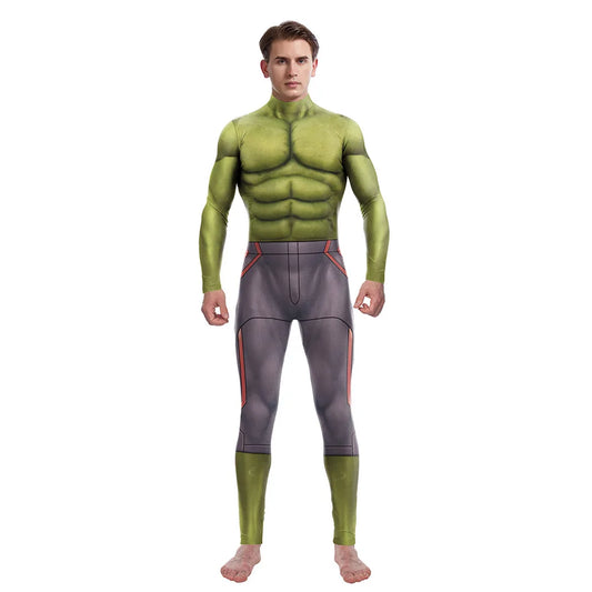 Déguisement Hulk - Haut Musclé Vert et Pantalon Gris