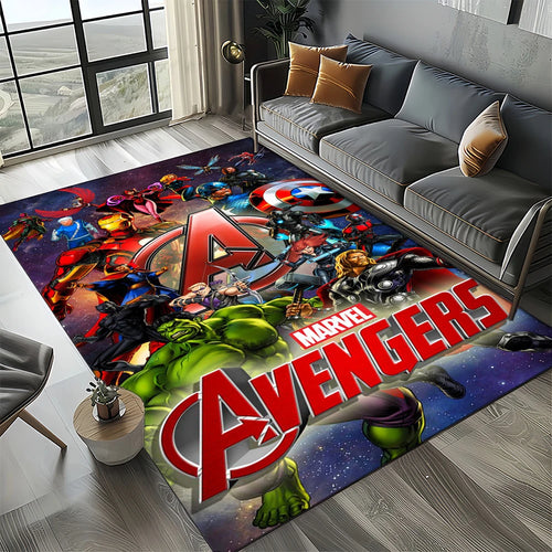 Tapis Avengers 3D - Design Logo Rouge