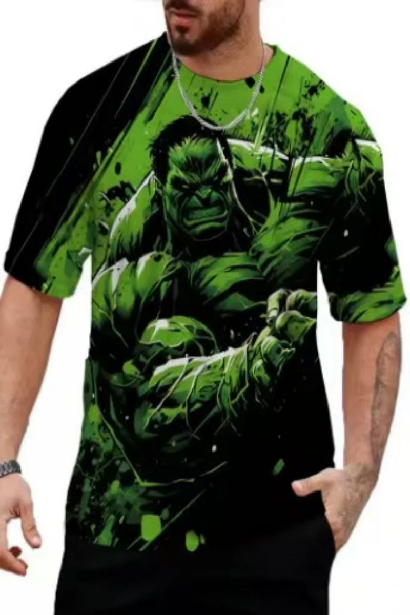 T-shirt Homme 3D Hulk - Éclaboussure Encre Diagonale