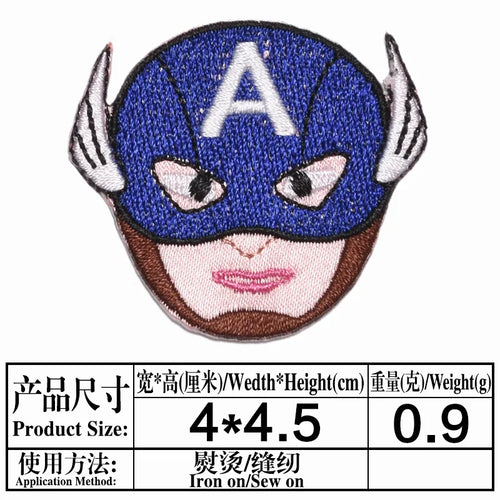 Patch Avengers Captain America - Visage Brodé