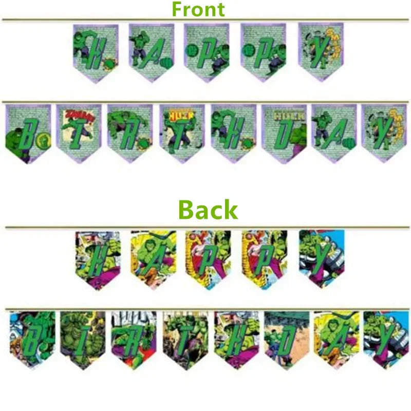 Kit Anniversaire Hulk - Assiettes Gobelets Couverts Décorations