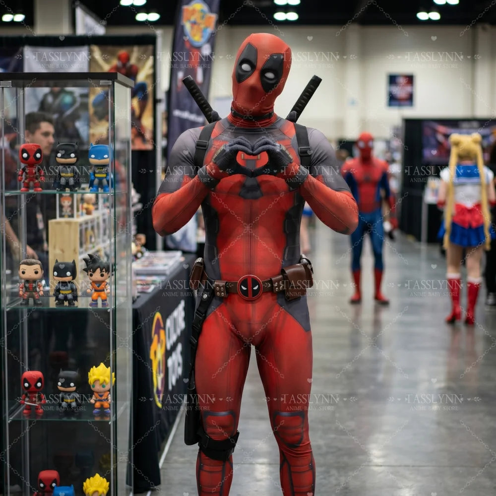 Combinaison Cosplay Deadpool Complète - Katanas Masque Ceinture Adulte