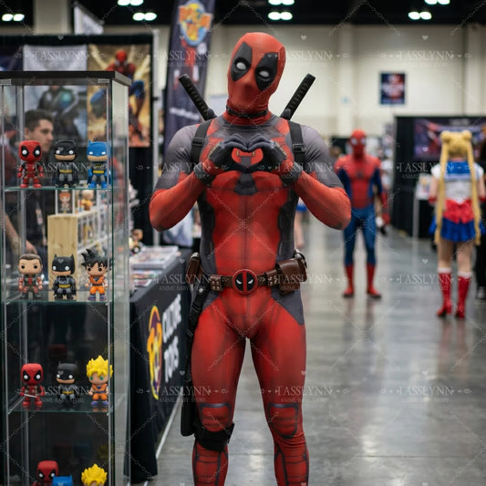 Combinaison Cosplay Deadpool Complète - Katanas Masque Ceinture Adulte