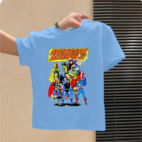 T-Shirt Enfant Avengers - Design Équipe Bleu