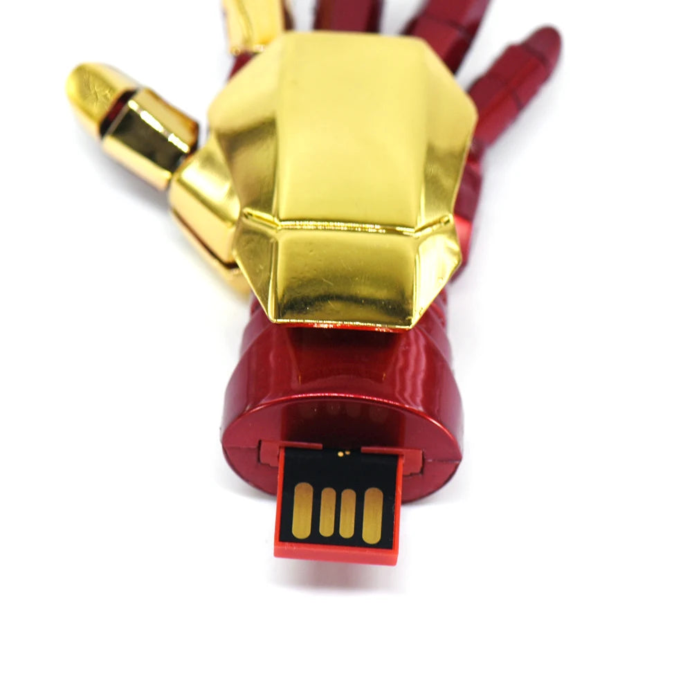 Clé USB Main Robotique Iron Man - Rouge et Or 4 à 512GB