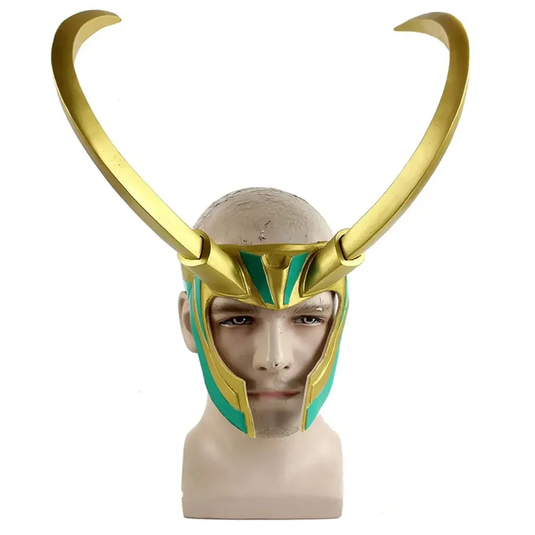Casque Cosplay Loki - Cornes Dorées et Émeraude