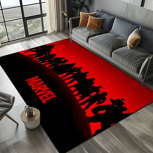 Tapis Avengers 3D - Design Captain America Dynamique Bleu