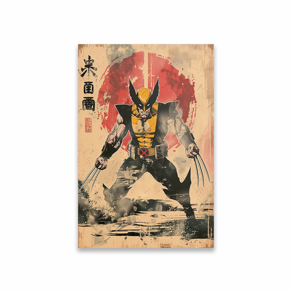 Poster Avengers Wolverine - Style Japonais Vintage