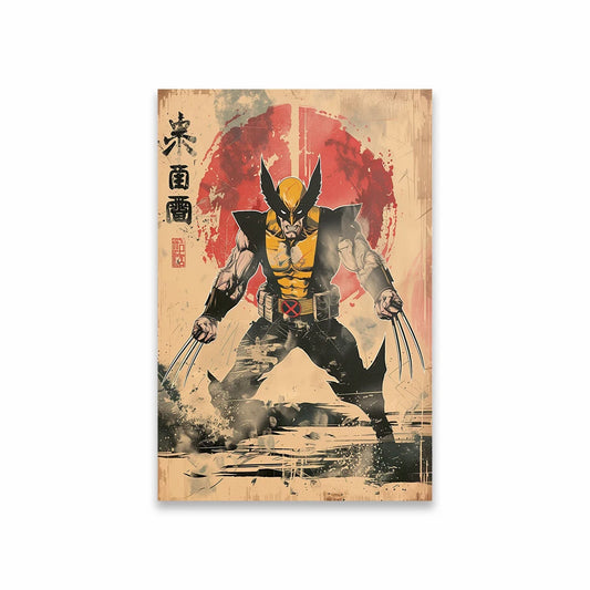 Poster Avengers Wolverine - Style Japonais Vintage