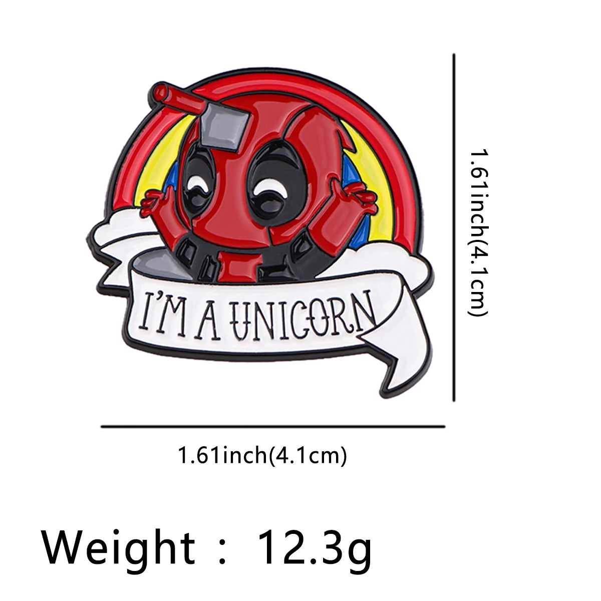 Badge Métal Deadpool I'm a Unicorn - Broche Corne Licorne