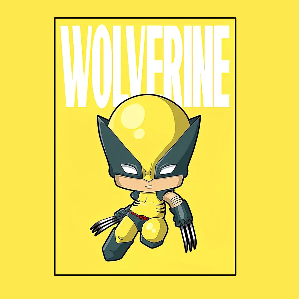 Poster Avengers Wolverine - Style Chibi Fond Jaune