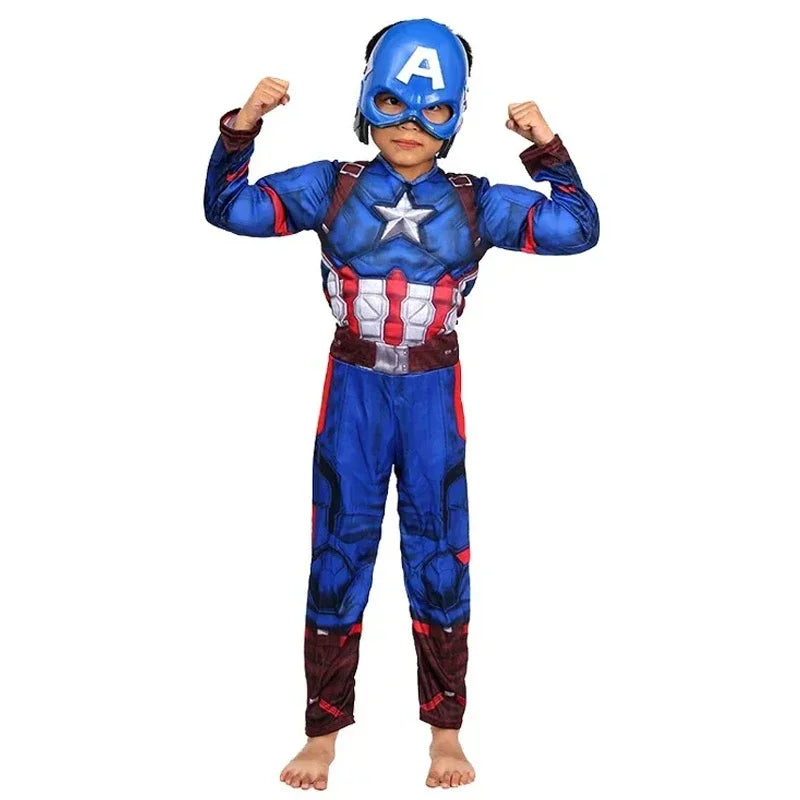 Costume Enfant Captain America - Combinaison Bouclier Masque Cape