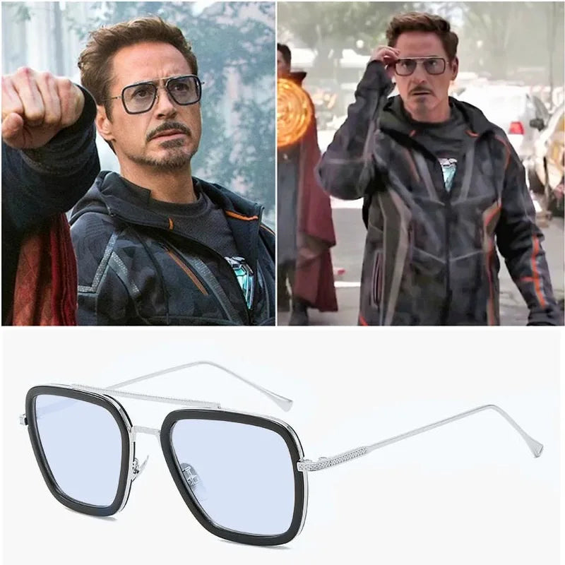 Lunettes Avengers Iron Man - Style Edith Verres Noirs Opaques