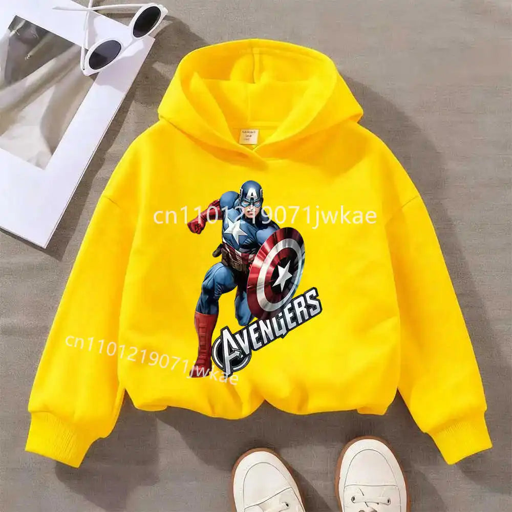 Sweat Capuche Enfant Avengers Captain America Solo - Jaune