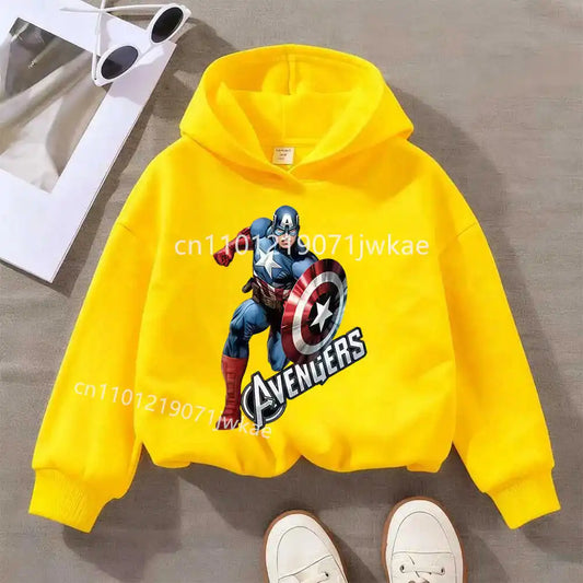 Sweat Capuche Enfant Avengers Captain America Solo - Jaune