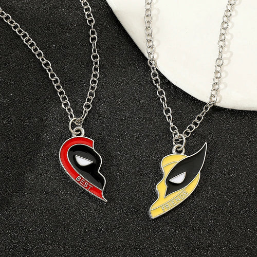 Collier Duo Deadpool Wolverine - Pendentifs Coeur Best Friends