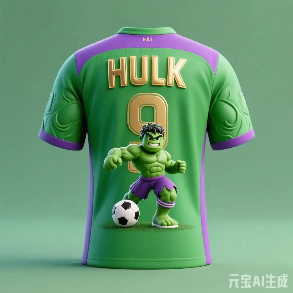 Maillot Football Avengers Hulk - Vert Clair Bande Latérale #9