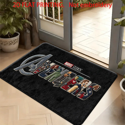 Tapis Marvel Avengers - Design Logo Noir et Blanc
