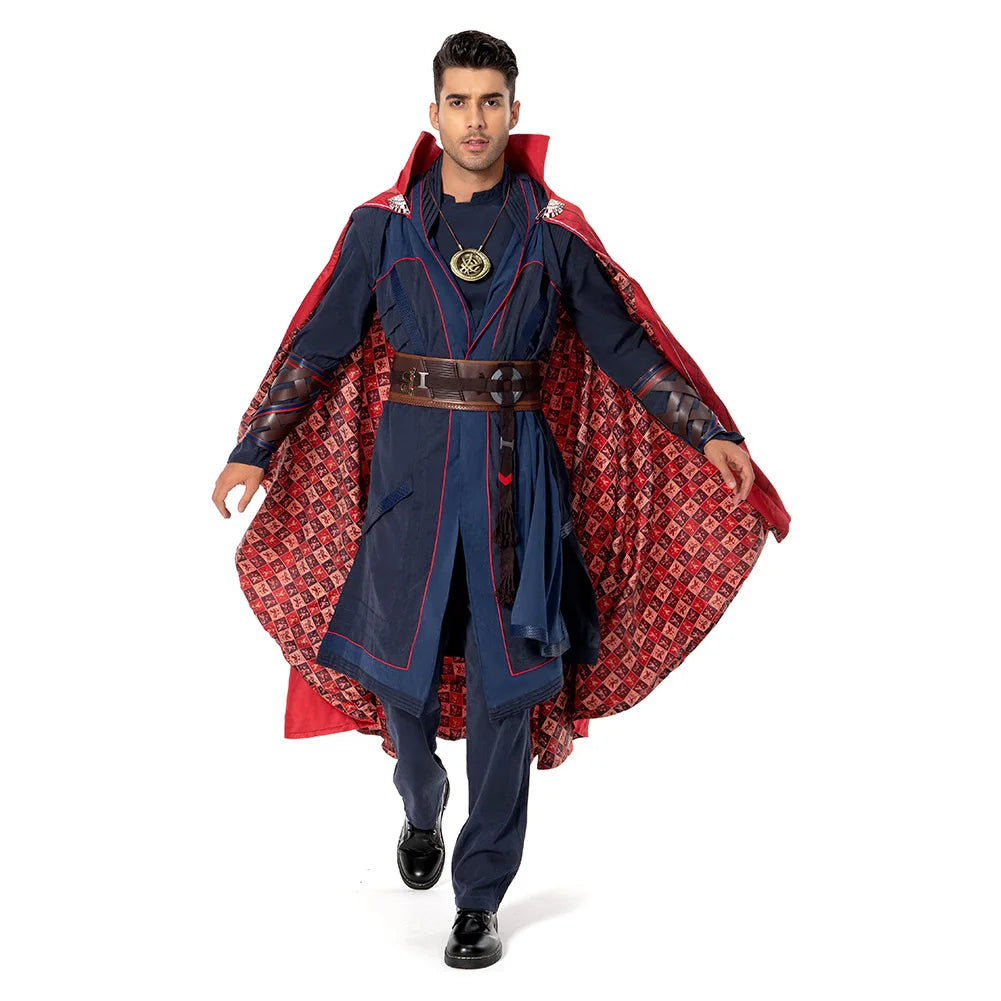 Déguisement Doctor Strange - Robe Bleue avec Cape de Lévitation et Perruque