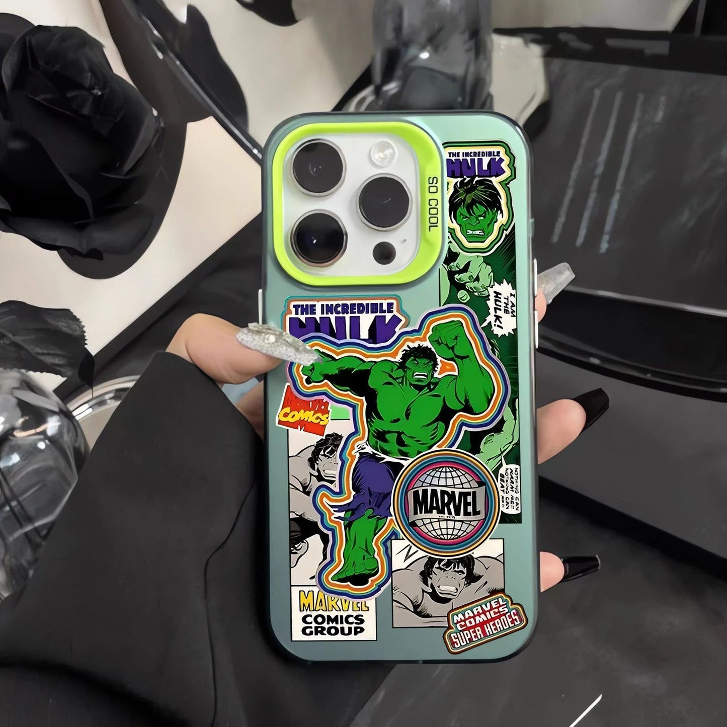 Coque de Téléphone Hulk - Design Comics Rétro Vert