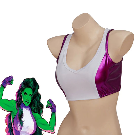 Brassière de Sport She-Hulk - Crop Top Blanc et Violet