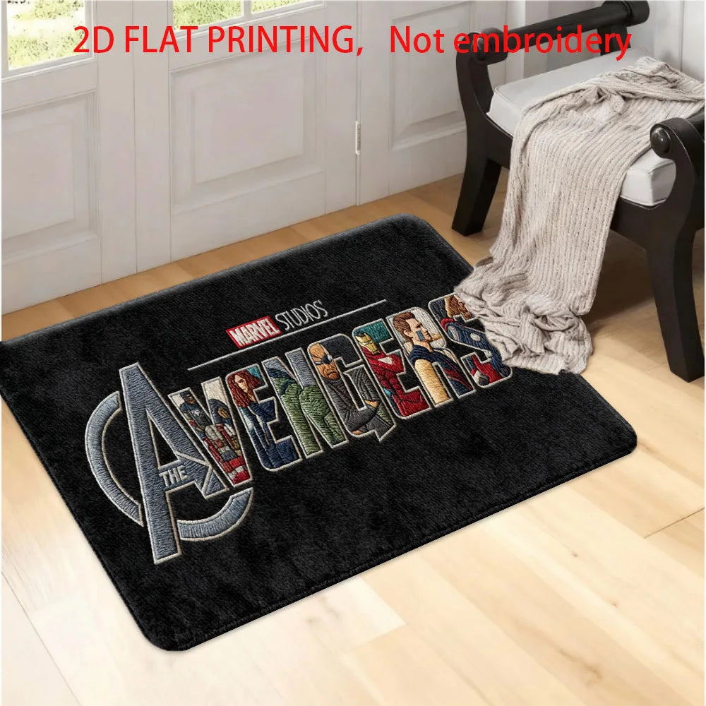 Tapis Marvel Avengers - Design Logo Noir et Blanc
