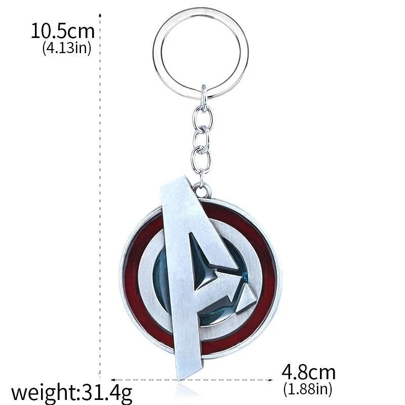 Porte-clés Avengers Logo A - Bouclier Rouge Argent