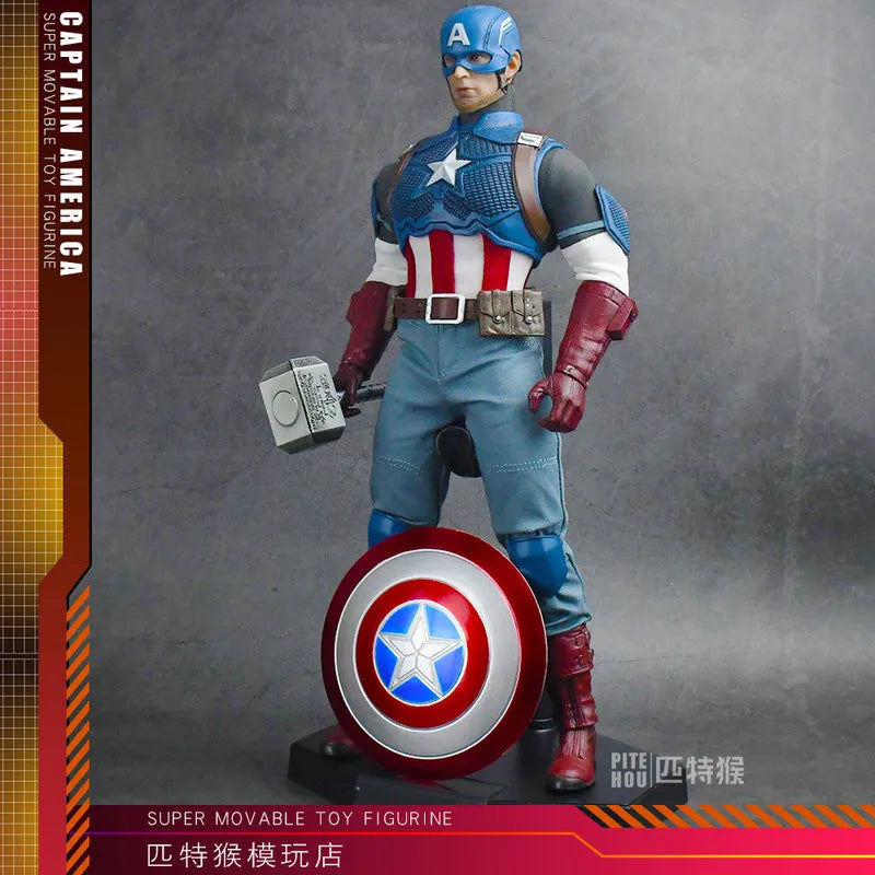 Figurine Avengers Captain America - Articulée Tenue Tissu Marteau