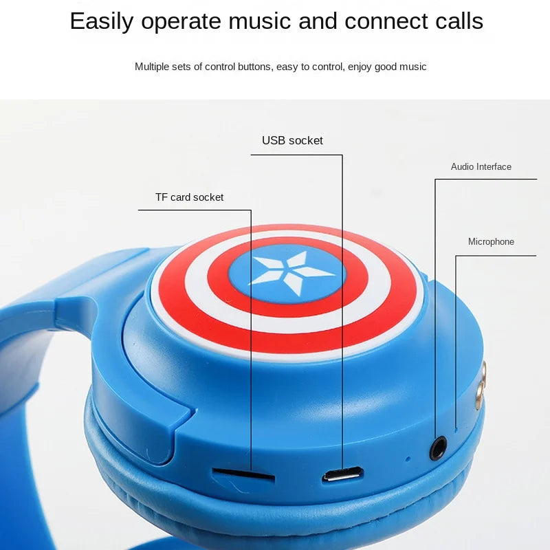 Casque Bluetooth Avengers Captain America - Bleu