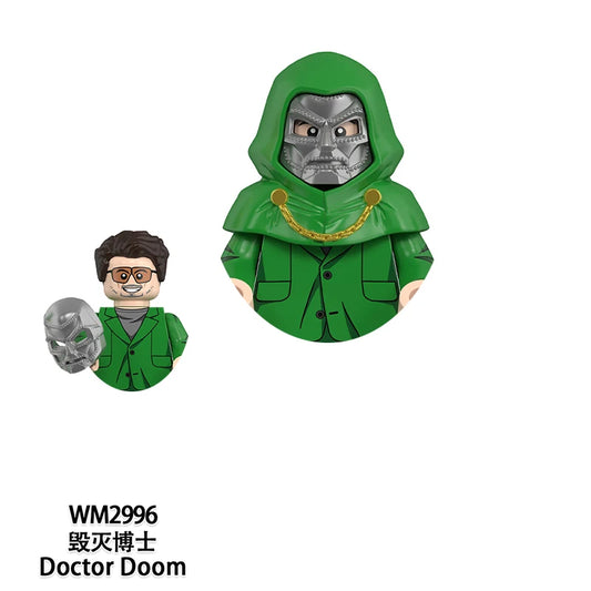 Figurine Building Blocks Doctor Doom - Visage Demasque Lunettes