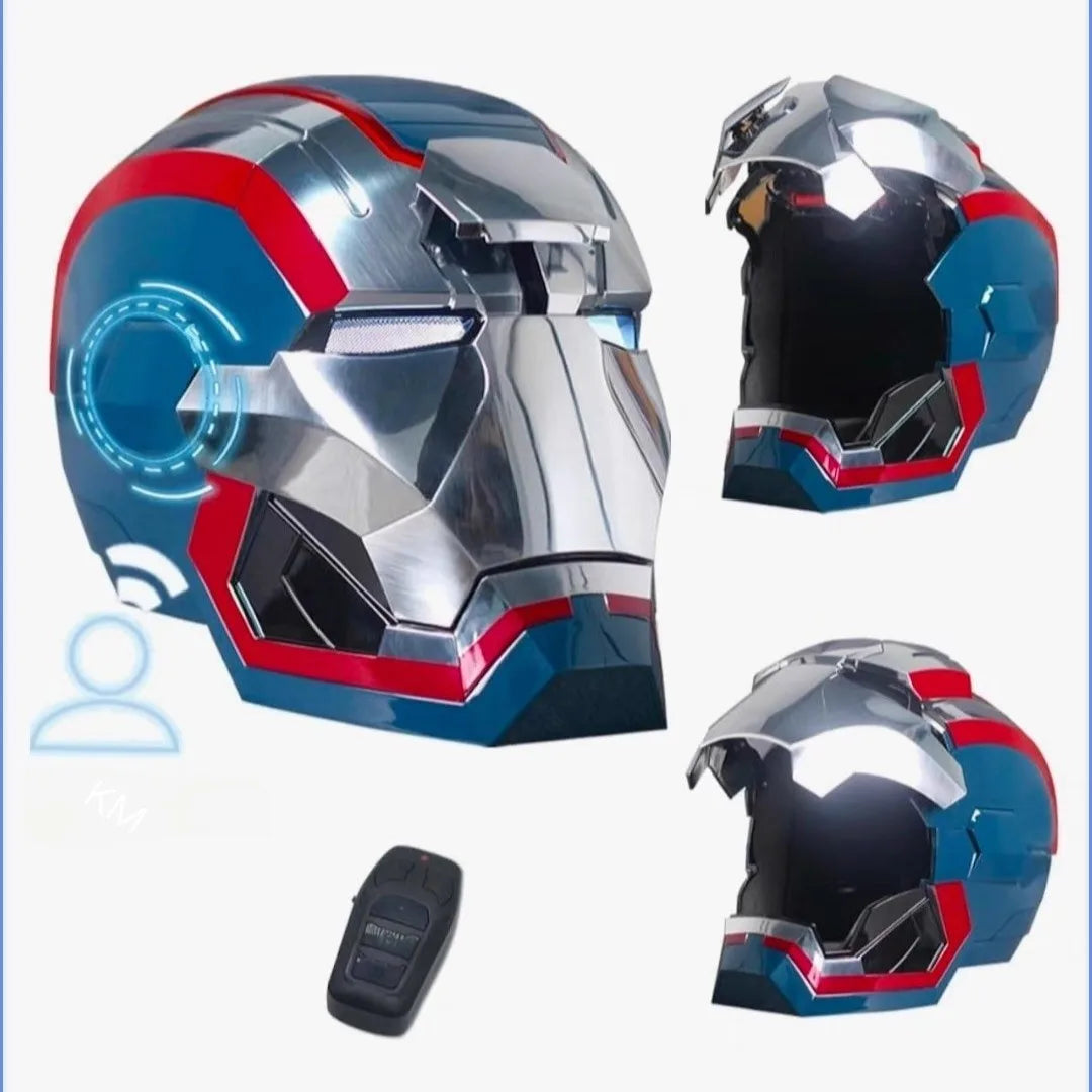Casque War Machine - Chromé Argenté Bleu et Rouge
