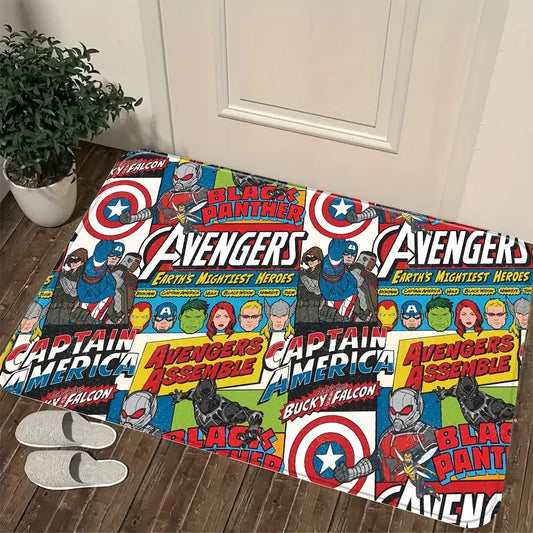 Tapis Avengers Comic Collage - Avengers Assemble Multi-Héros