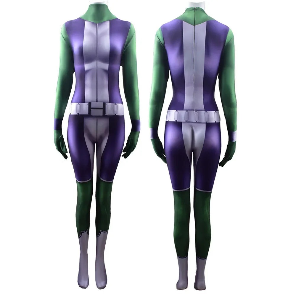 Déguisement She-Hulk - Combinaison Violette et Blanche