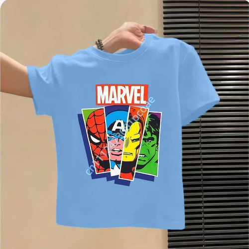 T-Shirt Enfant Avengers Marvel Bandes Portraits - Bleu