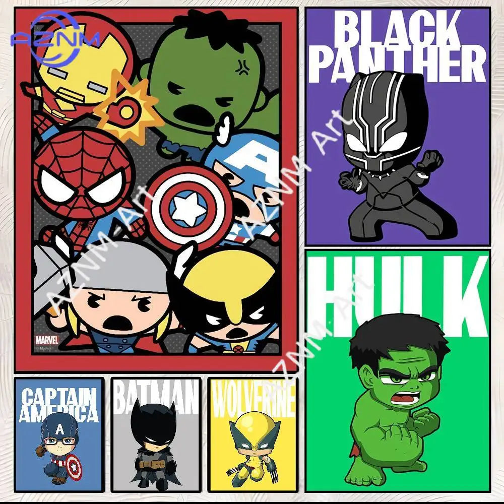 Poster Hulk Bébé - Dessin Animé Fond Vert