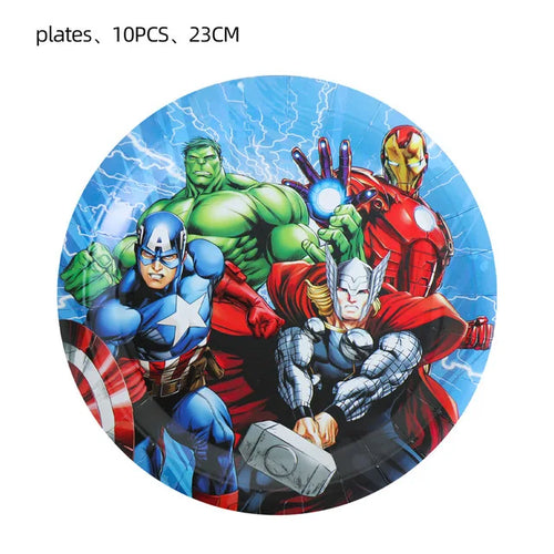 Décoration Anniversaire Avengers - Assiettes 9pouces x10