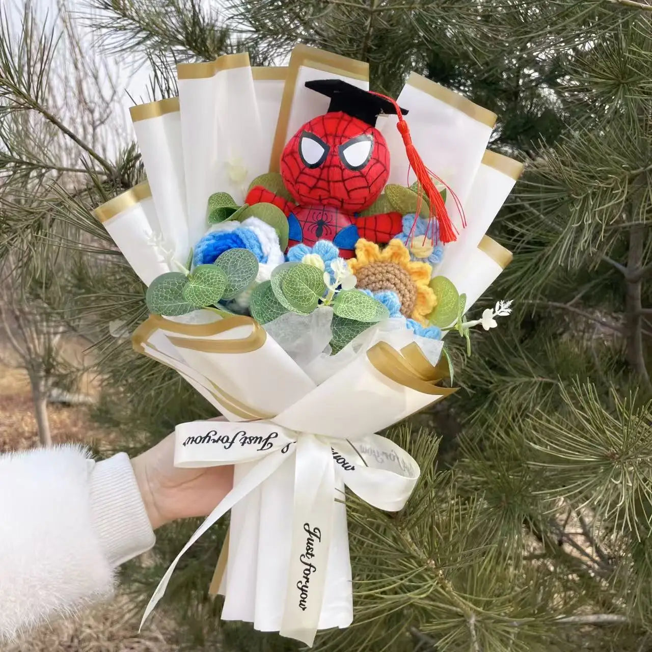 Bouquet Avengers Spider-Man - Peluche Cadeau Fait Main