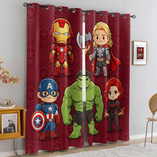 Rideaux Avengers Chibi - Occultant Bordeaux