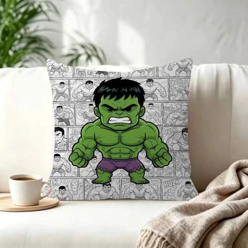 Housse de Coussin Hulk - Chibi Fond Comics