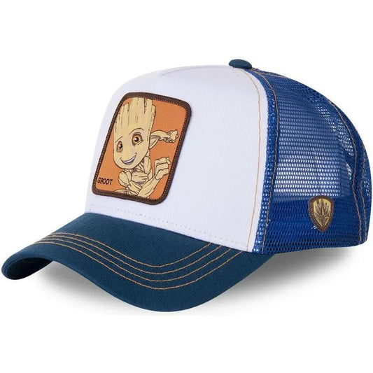 Casquette Groot - Blanche et Bleu Pétrole