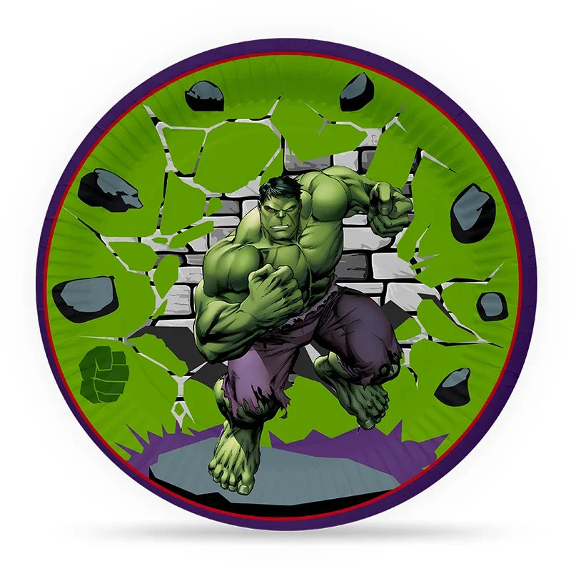 Kit Anniversaire Hulk - Assiettes Gobelets Couverts Décorations