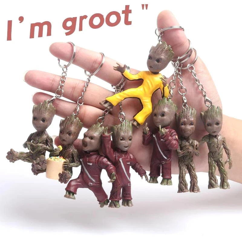 Porte-Clés Baby Groot Figurine 3D - Costumes Variés Collection