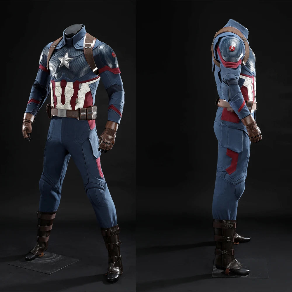 Costume Adulte Captain America Premium - Casque Étoile et Bottes