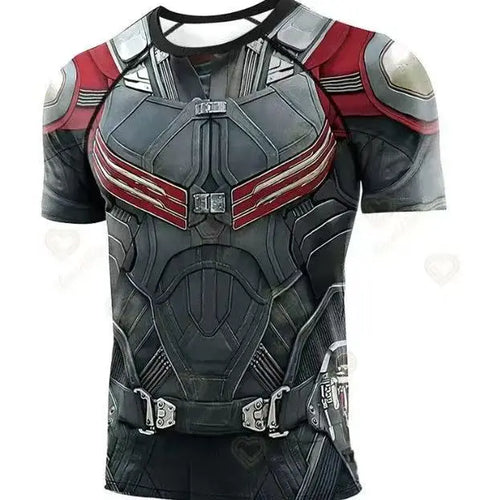 Maillot Compression Ultron - Armure Grise Rouge