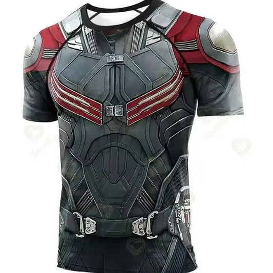 Maillot Compression Ultron - Armure Grise Rouge